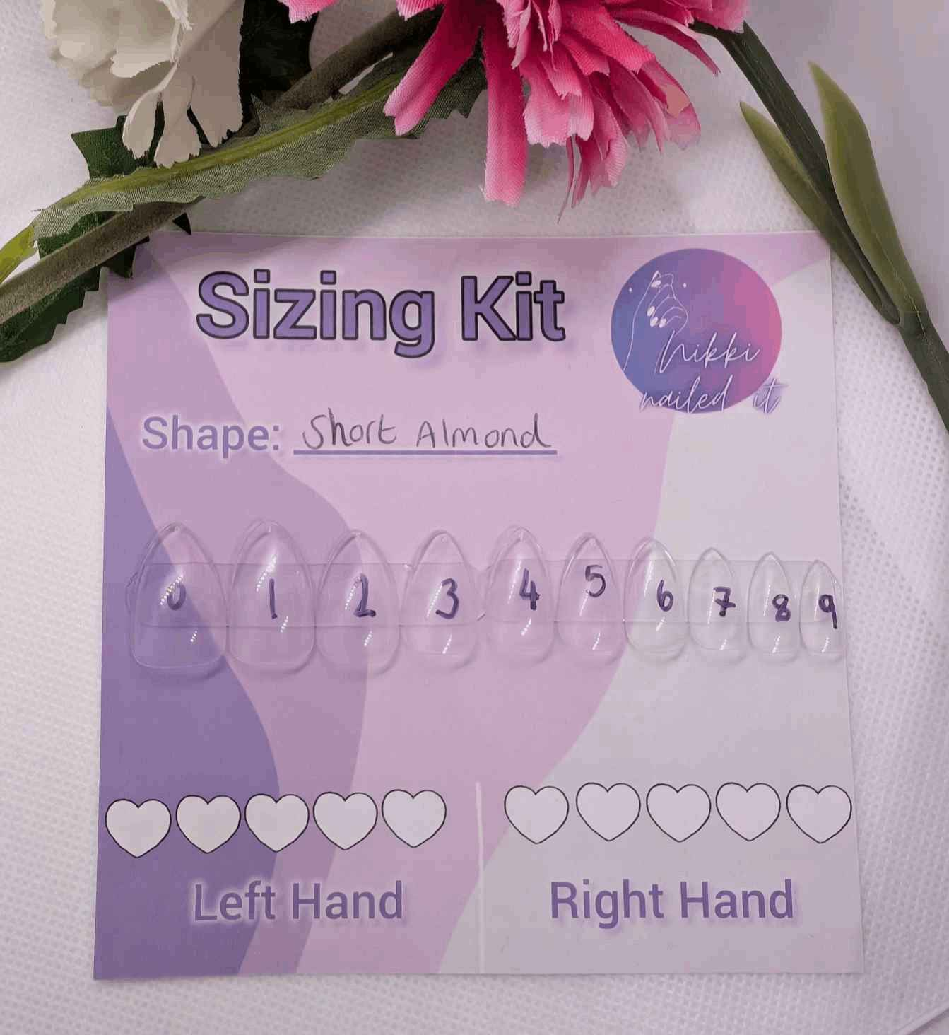 Sizing Kit for Press On Nails | Almond Square Stilletto Oval Coffin Shape | Short, Medium & Long Length | Luxury Press on Nails UK - Nikki Nailed it