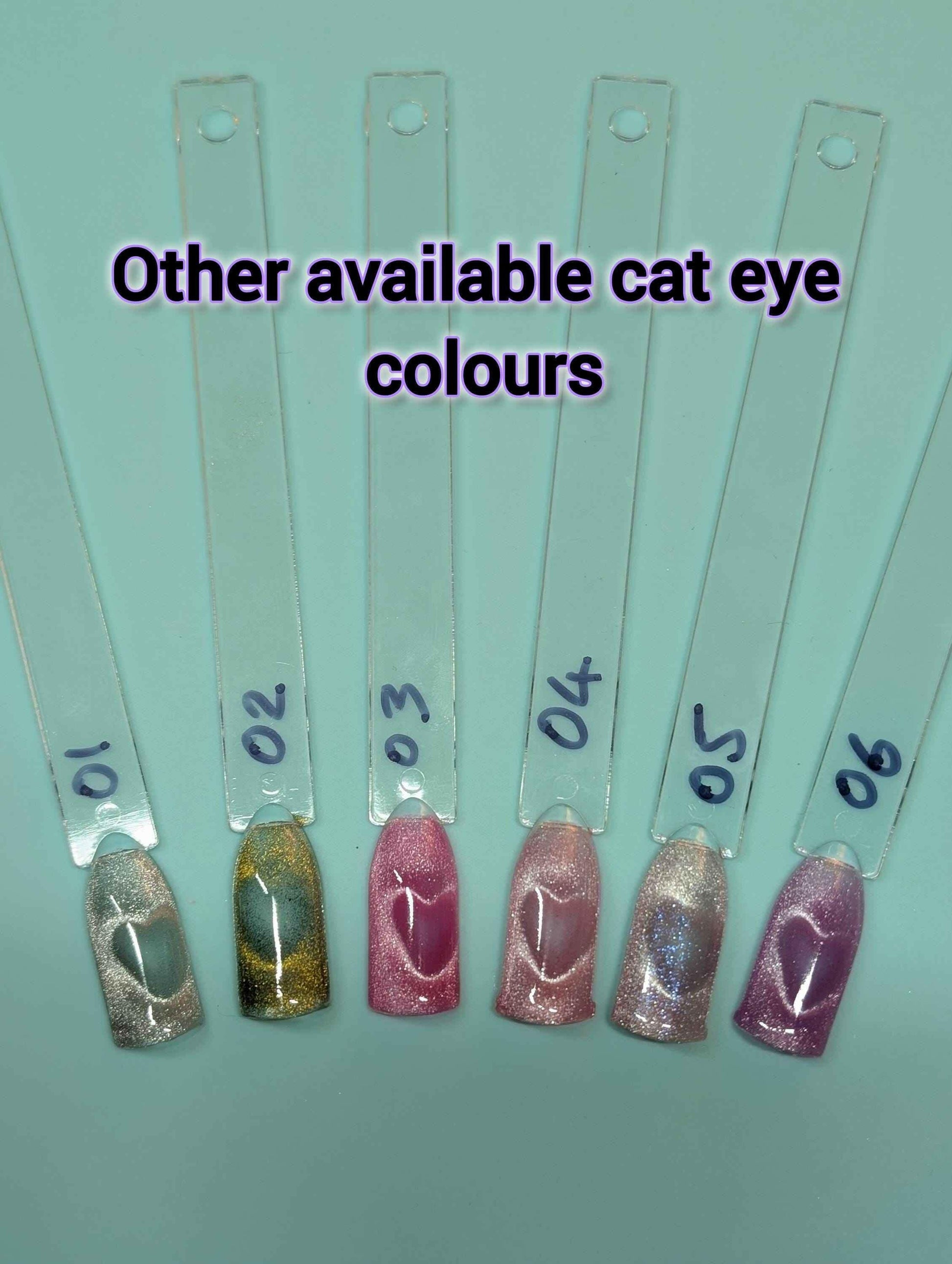 Valentine's Day Press On Nails | Luxury Cat Eye Heart Nail Set | 10pc Reusable Artificial Nails UK - Nikki Nailed it