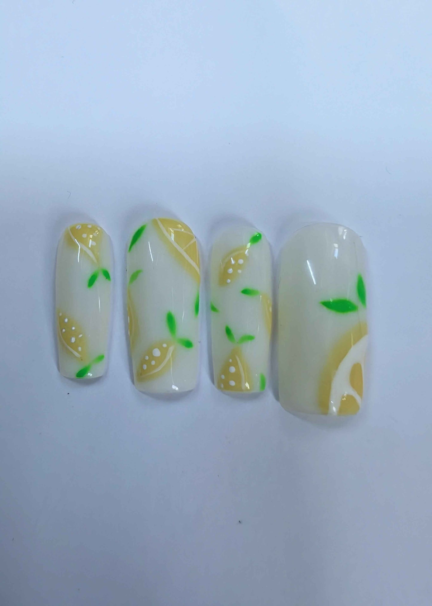 Yellow Lemon Press On Nails UK | Luxury Reusable 10pc Nail Set | Fruit Press Ons - Nikki Nailed it